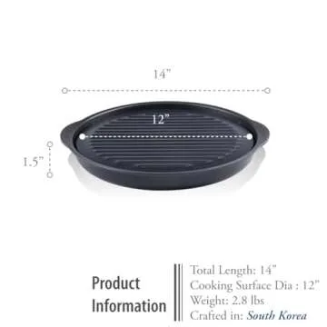 TECHEF - TRUE GRILL PAN - Stovetop Nonstick Indoor/Outdoor Smokeless BBQ Grill Set, including a Grill Plate and Alumium Drip Tray