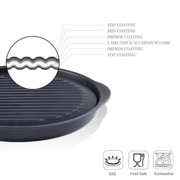 TECHEF - TRUE GRILL PAN - Stovetop Nonstick Indoor/Outdoor Smokeless BBQ Grill Set, including a Grill Plate and Alumium Drip Tray