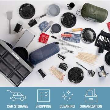 CleverMade Collapsible Storage Bin, Tan, 3PK - 62L (16 Gal) Stackable Storage Containers, Holds 100lbs Per Bin - Plastic Storage Bins for Organizing, Closet Storage, Garage Storage