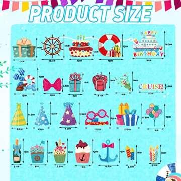 Geyee 24 Pcs Cruise Ship Birthday Magnets Magnetic Refrigerator Door Decoration Magnet for Cruise Happy Birthday Door Sign for Car Cabin(Birthday Cupcake)