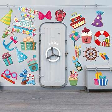 Geyee 24 Pcs Cruise Ship Birthday Magnets Magnetic Refrigerator Door Decoration Magnet for Cruise Happy Birthday Door Sign for Car Cabin(Birthday Cupcake)