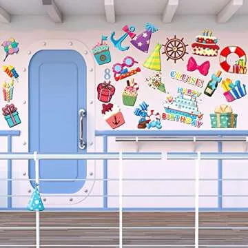 Geyee 24 Pcs Cruise Ship Birthday Magnets Magnetic Refrigerator Door Decoration Magnet for Cruise Happy Birthday Door Sign for Car Cabin(Birthday Cupcake)