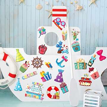 Geyee 24 Pcs Cruise Ship Birthday Magnets Magnetic Refrigerator Door Decoration Magnet for Cruise Happy Birthday Door Sign for Car Cabin(Birthday Cupcake)