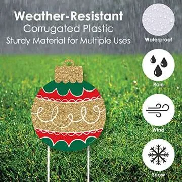 Big Dot of Happiness Christmas Yard Signs - 3 Piece Set