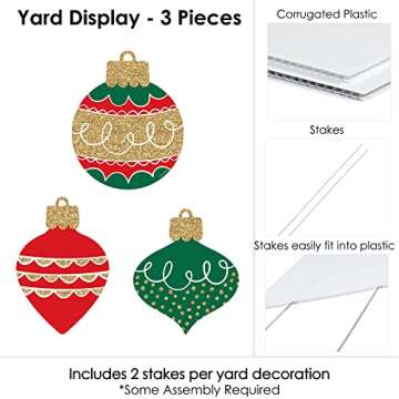 Big Dot of Happiness Christmas Yard Signs - 3 Piece Set