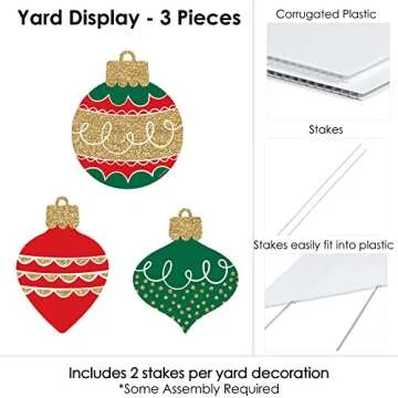 Big Dot of Happiness Christmas Yard Signs - 3 Piece Set