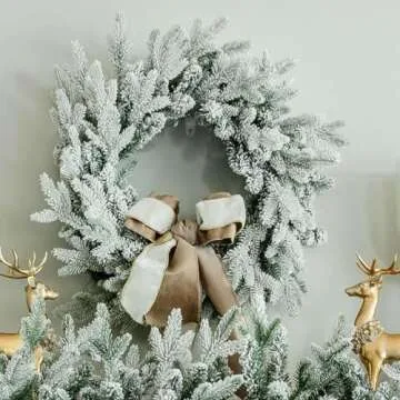 24" Flocked Christmas Wreath for Holiday Decor