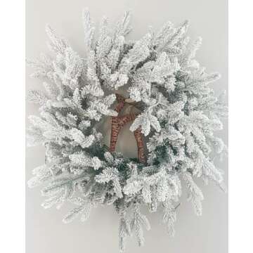 24" Flocked Christmas Wreath for Holiday Decor