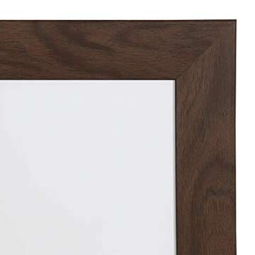 DesignOvation Beatrice Framed Magnetic Dry Erase Board, 18x27, Walnut Brown
