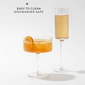 Elegant Vintage Fluted Glasses Set from JoyJolt