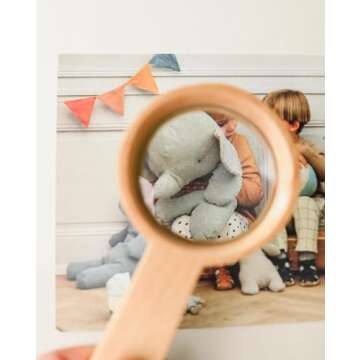 Magnfiying Glass, Solid Beech Wood and Glass, 5X Magnification