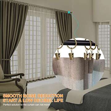 30 PCS Antique Brass Clips Curtain Hooks for Curtain Rod, This Small Drapery Curtain Ring with Clips Hook Fit Up to 0.4~0.75 -inch Drapery Panel