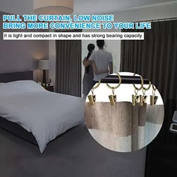 30 PCS Antique Brass Clips Curtain Hooks for Curtain Rod, This Small Drapery Curtain Ring with Clips Hook Fit Up to 0.4~0.75 -inch Drapery Panel