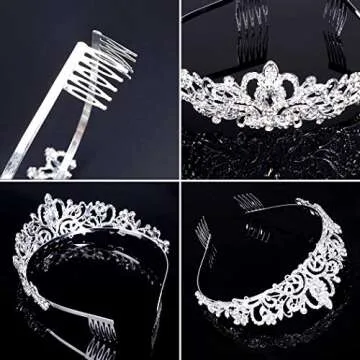 COCIDE Crystal Tiara for Weddings Prom Parties Costume