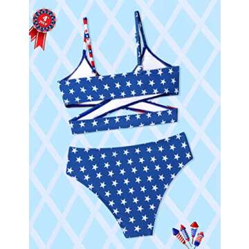 Aulyffo 4th of July Girls Swimsuit for Summer Fun