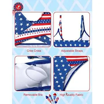 Aulyffo 4th of July Girls Swimsuit for Summer Fun