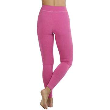 ToBeInStyle Women's High Waistband Full Length Cotton Leggings - Heather Red - M