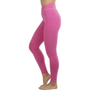 ToBeInStyle Women's High Waistband Full Length Cotton Leggings - Heather Red - M