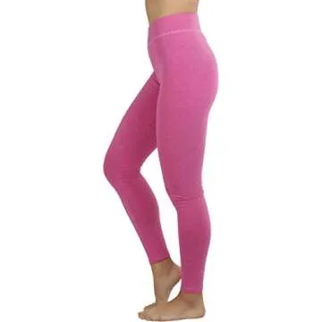 ToBeInStyle Women's High Waistband Full Length Cotton Leggings - Heather Red - M