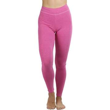 ToBeInStyle Women's High Waistband Full Length Cotton Leggings - Heather Red - M