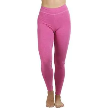 ToBeInStyle Women's High Waistband Full Length Cotton Leggings - Heather Red - M