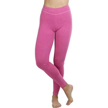 ToBeInStyle Women's High Waistband Full Length Cotton Leggings - Heather Red - M