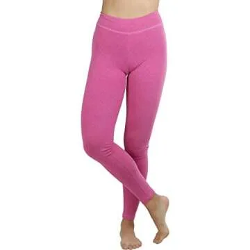 ToBeInStyle Women's High Waistband Full Length Cotton Leggings - Heather Red - M