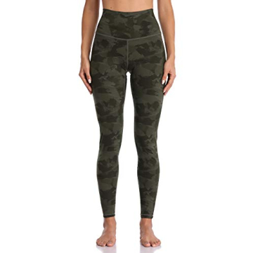 Colorfulkoala Women's High Waisted Pattern Leggings Full-Length Yoga Pants (S, Army Green Splinter Camo)