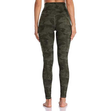 Colorfulkoala Women's High Waisted Pattern Leggings Full-Length Yoga Pants (S, Army Green Splinter Camo)
