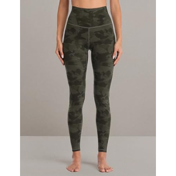 Colorfulkoala Women's High Waisted Pattern Leggings Full-Length Yoga Pants (S, Army Green Splinter Camo)