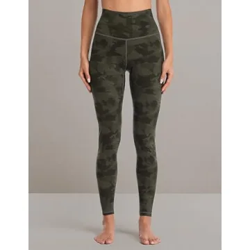 Colorfulkoala Women's High Waisted Pattern Leggings Full-Length Yoga Pants (S, Army Green Splinter Camo)