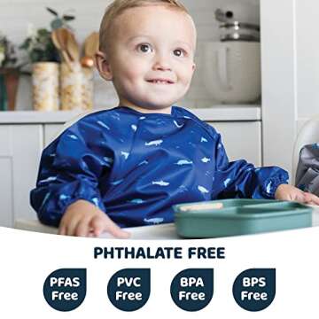 Tiny Twinkle Mess Proof Baby Bib, Cute Full Sleeve Bib Outfit, Waterproof Bibs for Toddlers, Machine...