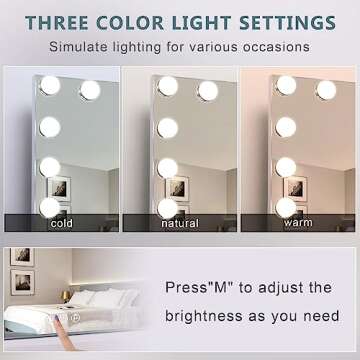 Fenair Large Lighted Vanity Makeup Mirror 32x23