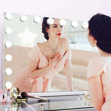 Fenair Large Lighted Vanity Makeup Mirror 32x23