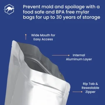 Wallaby 50x 1-Pint Mylar Bags - Durable Food Storage Solutions