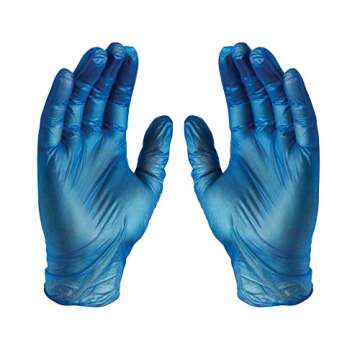 GLOVEWORKS Blue Vinyl Light-Industrial Disposable Gloves, 3 Mil, Food-Safe, Latex & Powder-Free, Lar...