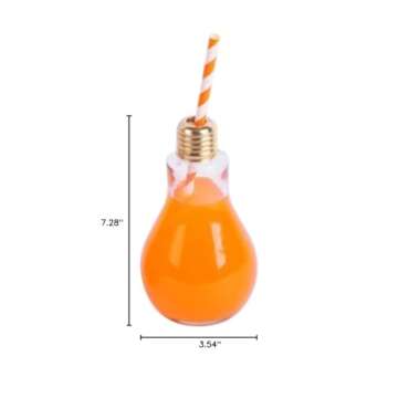 400ML Light Bulb Shaped Glass Bottle Novelty Drinking Glasses Party Favors for Drinks Beers Cocktails