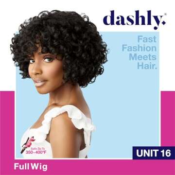 Sensationnel Dashly wig - unit 16 non lace cap ready to wear ear to ear lacepart synthetic (1B OFFBL...
