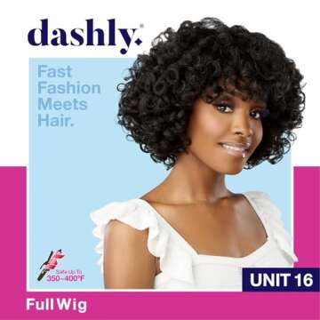 Sensationnel Dashly wig - unit 16 non lace cap ready to wear ear to ear lacepart synthetic (1B OFFBLACK)
