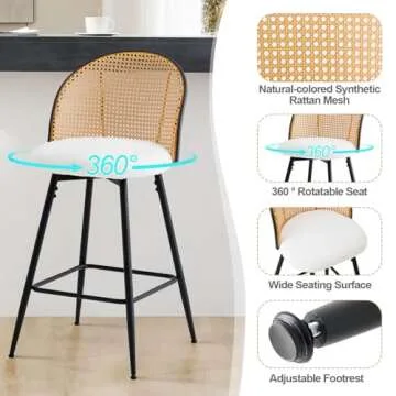 Stylish Bekrvio Swivel Bar Stools for Home & Office