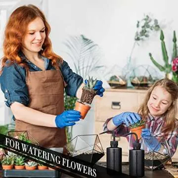 Nuogo 9 Pcs 250 ml Tattoo Wash Bottle Water Squirt Bottle Lab Squeeze Bottles Lash Water Bottle with Narrow Mouth Scale Labels Safety Rinse Bottle for Eyelash Extensions, Succulent Watering (Black)