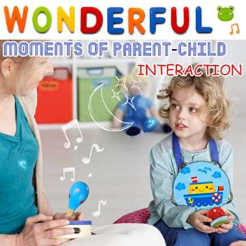 LOOIKOOS Toddler Musical Instruments Set Wooden Percussion Instruments Toy for Kids Baby Preschool E...