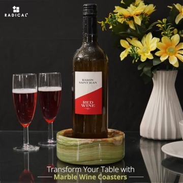 Radicaln Marble Wine Coaster Elegant Table Accessory 5.5"
