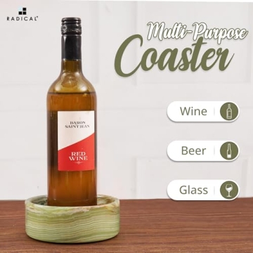 Radicaln Marble Wine Coaster Elegant Table Accessory 5.5"