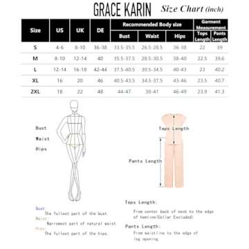 GRACE KARIN Women's 2 Piece Sets Summer Outfits Lounge Sets Two Piece Outfit Tracksuit Green S