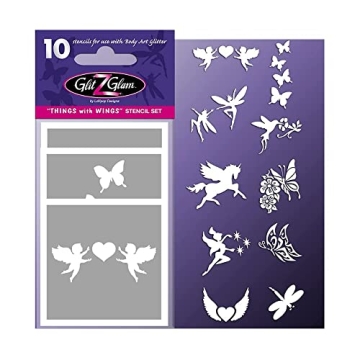 GlitZGlam Fairy Tales Tattoo Stencil Set for Body Art