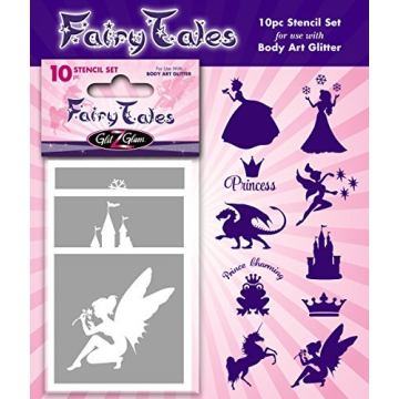 GlitZGlam Fairy Tales Tattoo Stencil Set for Body Art