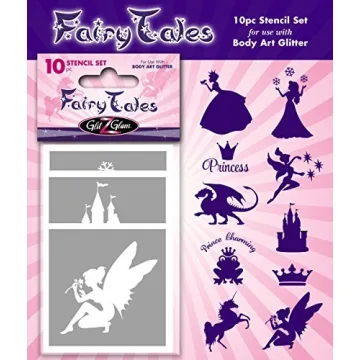 GlitZGlam Fairy Tales Tattoo Stencil Set for Body Art