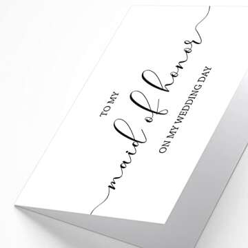 to My Maid of Honor on My Wedding Day, to My Maid of Honor, Wedding Day Cards, Bridal Party Wedding Day, Thank You Card