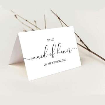 to My Maid of Honor on My Wedding Day, to My Maid of Honor, Wedding Day Cards, Bridal Party Wedding Day, Thank You Card